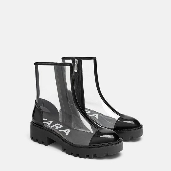 zara vinyl boots